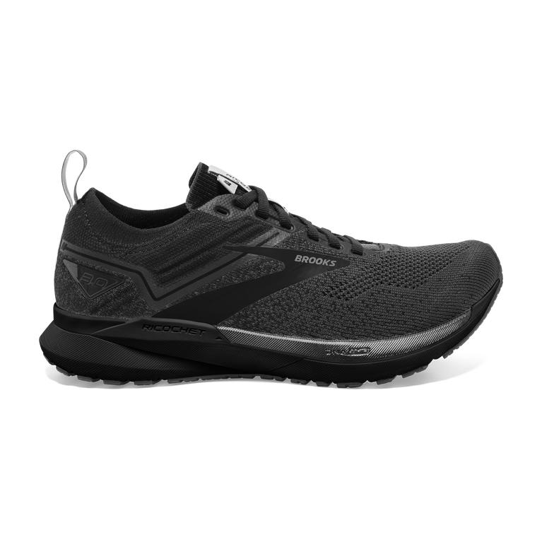 Brooks Ricochet 3 Lightweight Men's Road Running Shoes - Ebony/Blackened Pearl/Black/Grey (58190-SJQ